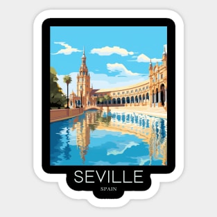 A Pop Art Travel Print of Seville - Spain Sticker